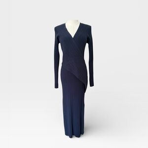 Elie Tahari Sweater Dress | Blue | Women’s Medium | Stretchy | Faux Wrap | NWT